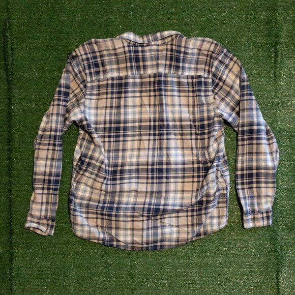 PATAGONIA ORGANIC COTTON MENS PLAID SHIRT BUTTON DOWN BLUE GRAY SIZE XL - Picture 5 of 6